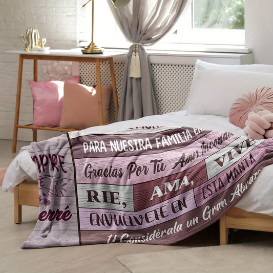 Spanish Small Language Gift Blanket for the Best Abuela: Anniversary, Birthday, or Any Special Occasion - Soft Fleece Sofa Blanket with Digital Print