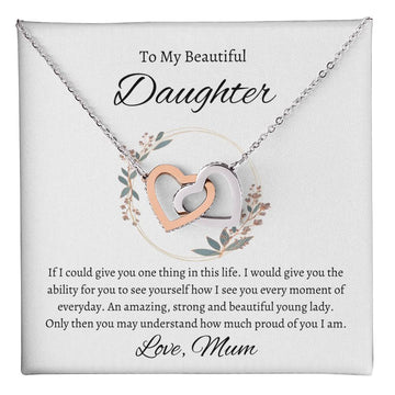 Interlocking Hearts Necklace for your Beautiful daughter