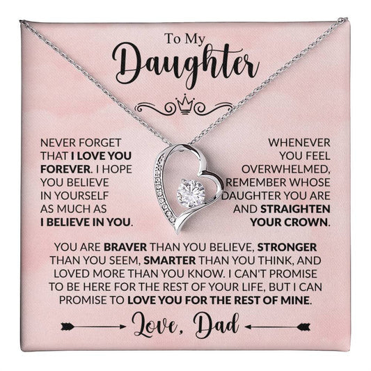 Forever Love Necklace with message From Dad to Daughter