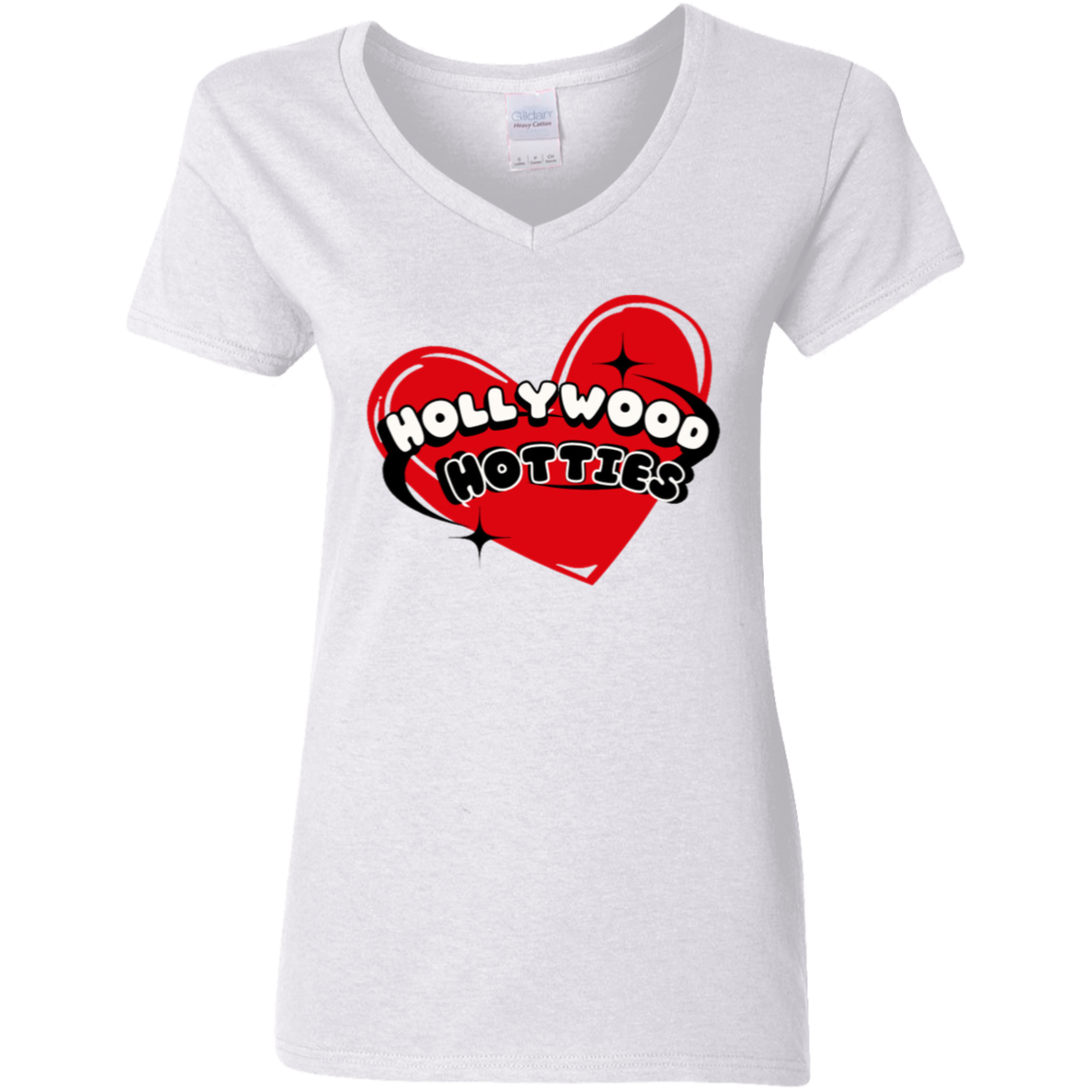 Hollywood hotties Logo only  Ladies' 5.3 oz. V-Neck T-Shirt