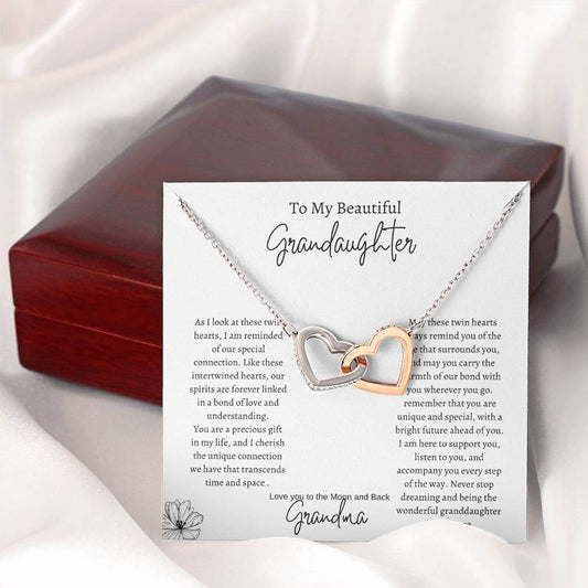 "Double Love Delight Necklace" for a granddaughter with twin hearts?